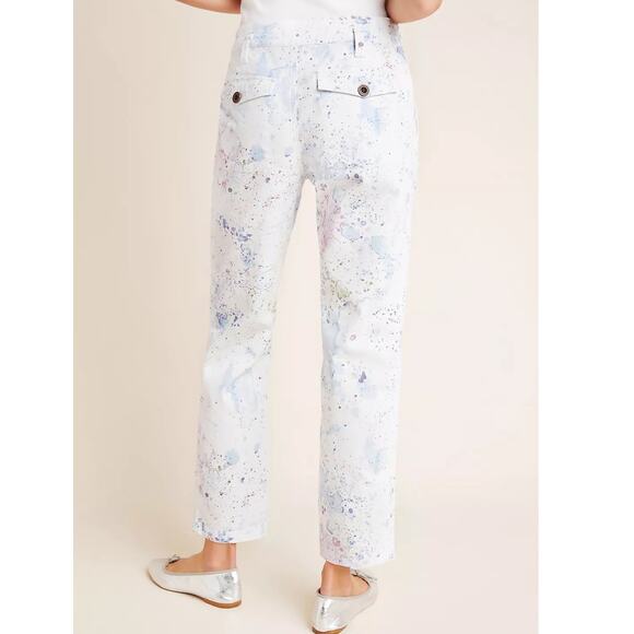 Anthropologie Women’s 27 Pants Wanderer Watercolor Cargo Utility Relaxed - Picture 2 of 16